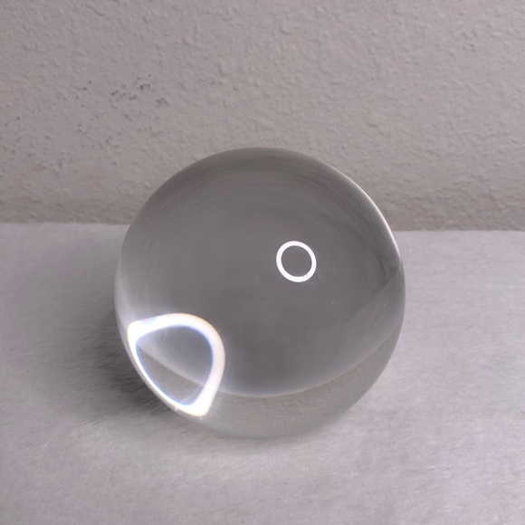 Vintage Crystal Glass Clear Sphere Globe 3" Paper Weight - Picture 1 of 4